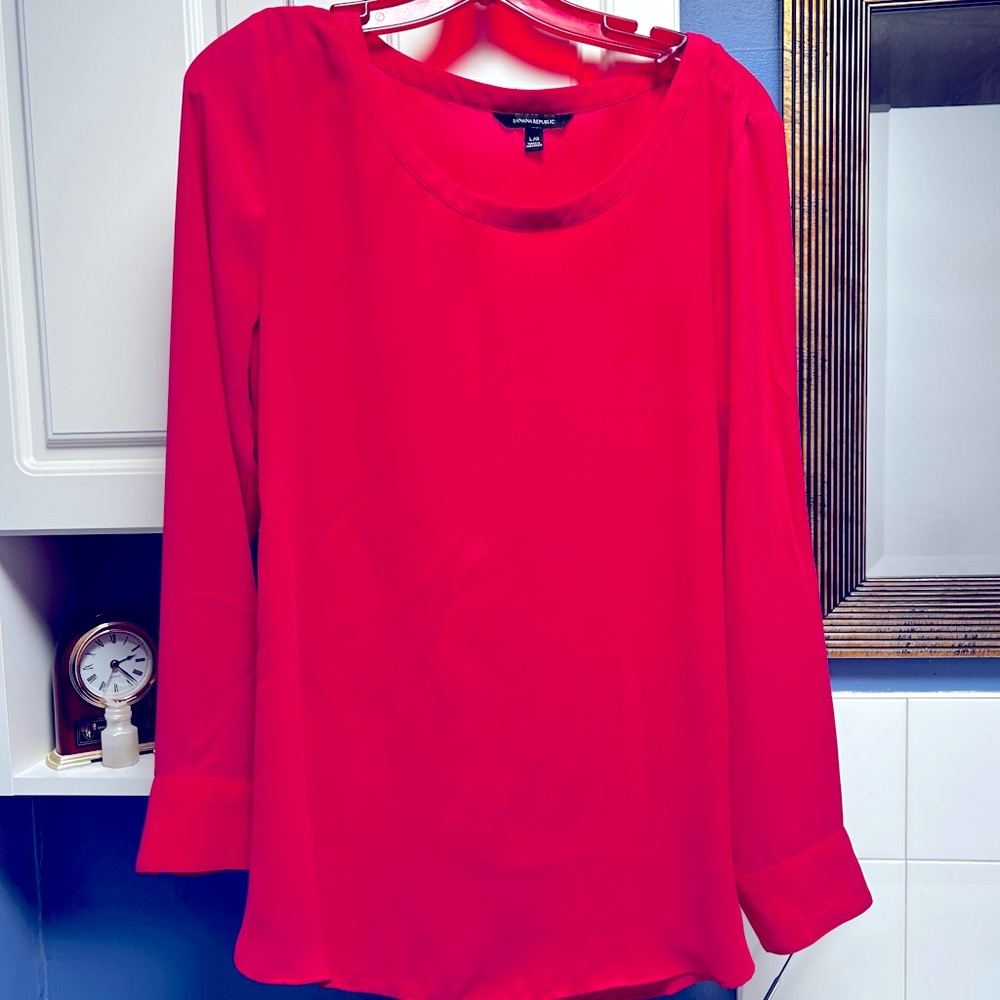 Banana Republic Tunic Blouse Large Fuschia